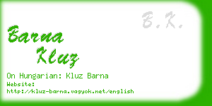 barna kluz business card